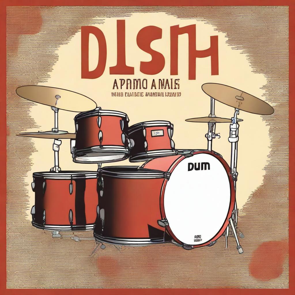 This is a high-quality digital art image serving as a drum method book cover