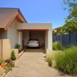 Compact residential house with dedicated car parking on a 50 square yard plot