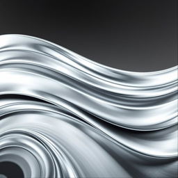 A stunning abstract painting featuring smooth steel shades, with swirling metallic textures that create a sense of depth and movement