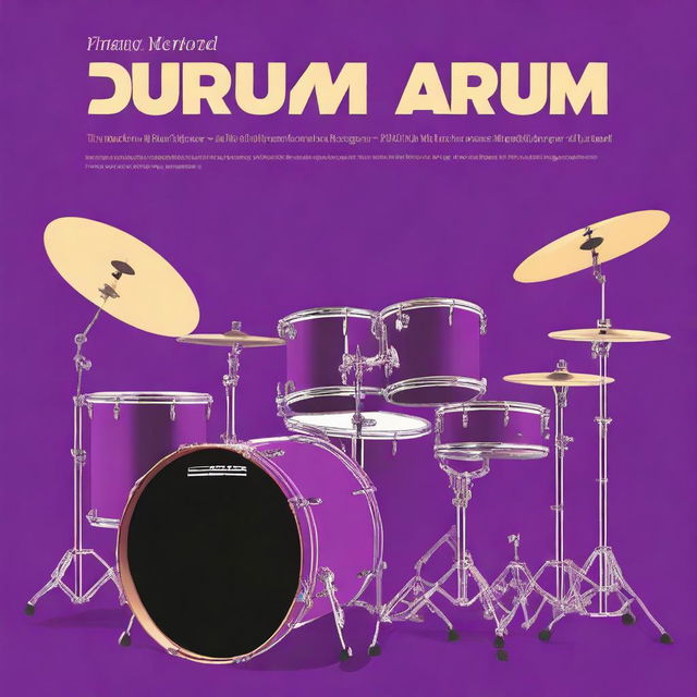 This is a high-quality digital art image created for a drum method book cover