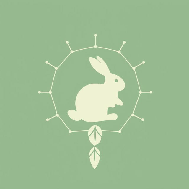 A minimalistic logo design for a brand named 'Rabbit Dash', featuring a simple silhouette of a rabbit with no details