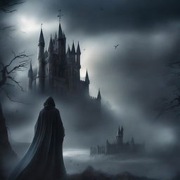 A high-quality digital art image portraying a gothic fantasy scene