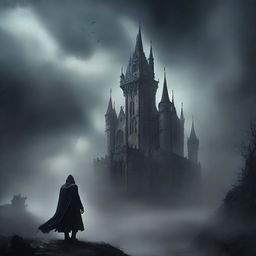 A high-quality digital art image portraying a gothic fantasy scene