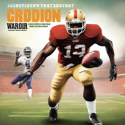 This is a digital art book cover for 'Gridiron Warrior