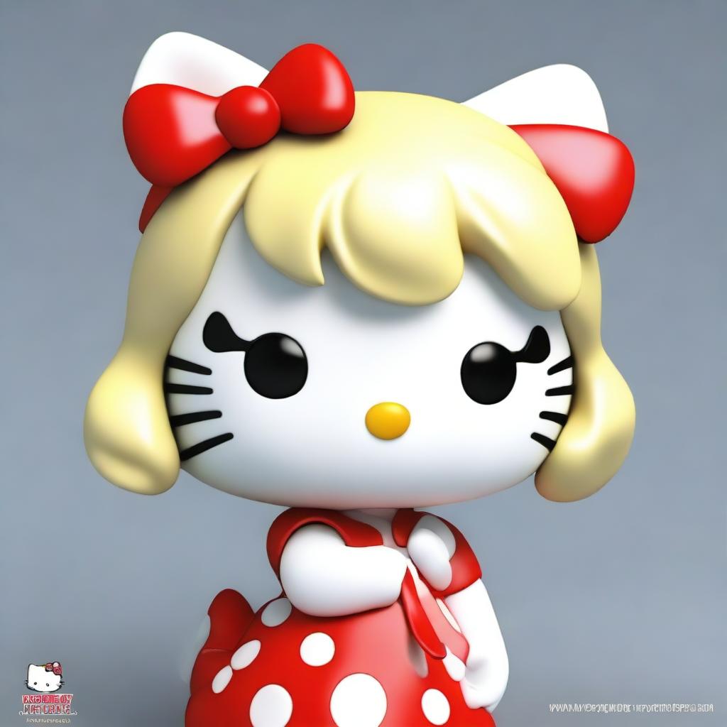 A high-quality 3D render of Hello Kitty, showcasing a unique style