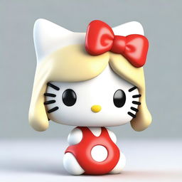 A high-quality 3D render of Hello Kitty, showcasing a unique style