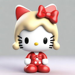 A high-quality 3D render of Hello Kitty, showcasing a unique style