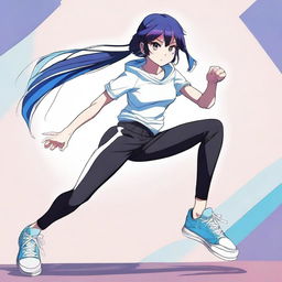 A high-quality digital art image of a beautiful and athletic anime girl