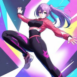 A high-quality digital art image of a beautiful and athletic anime girl