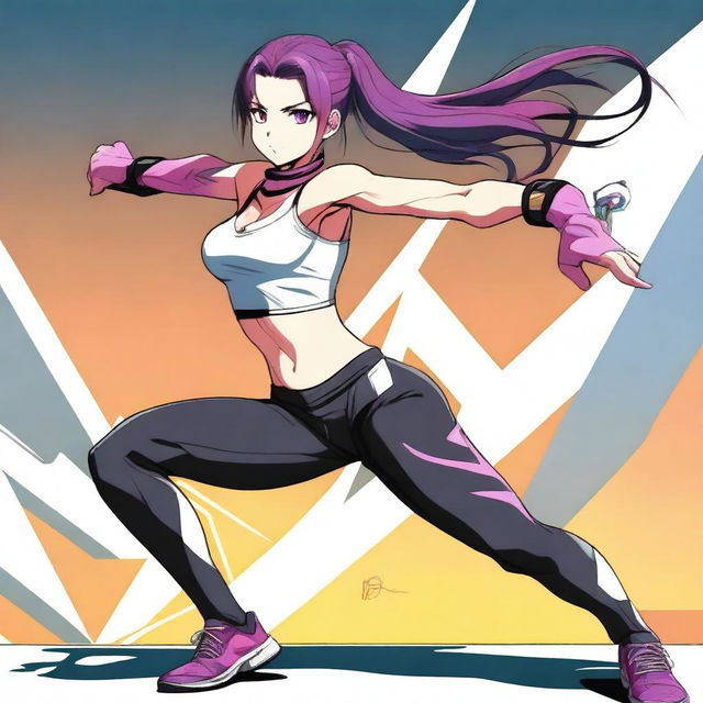 A high-quality digital art image of a beautiful and athletic anime girl