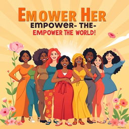 A vibrant and inspiring poster illustrating the theme of women's empowerment