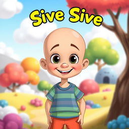 A cartoon character named Sive Sive, who is completely bald with no hair