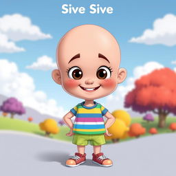 A cartoon character named Sive Sive, who is completely bald with no hair