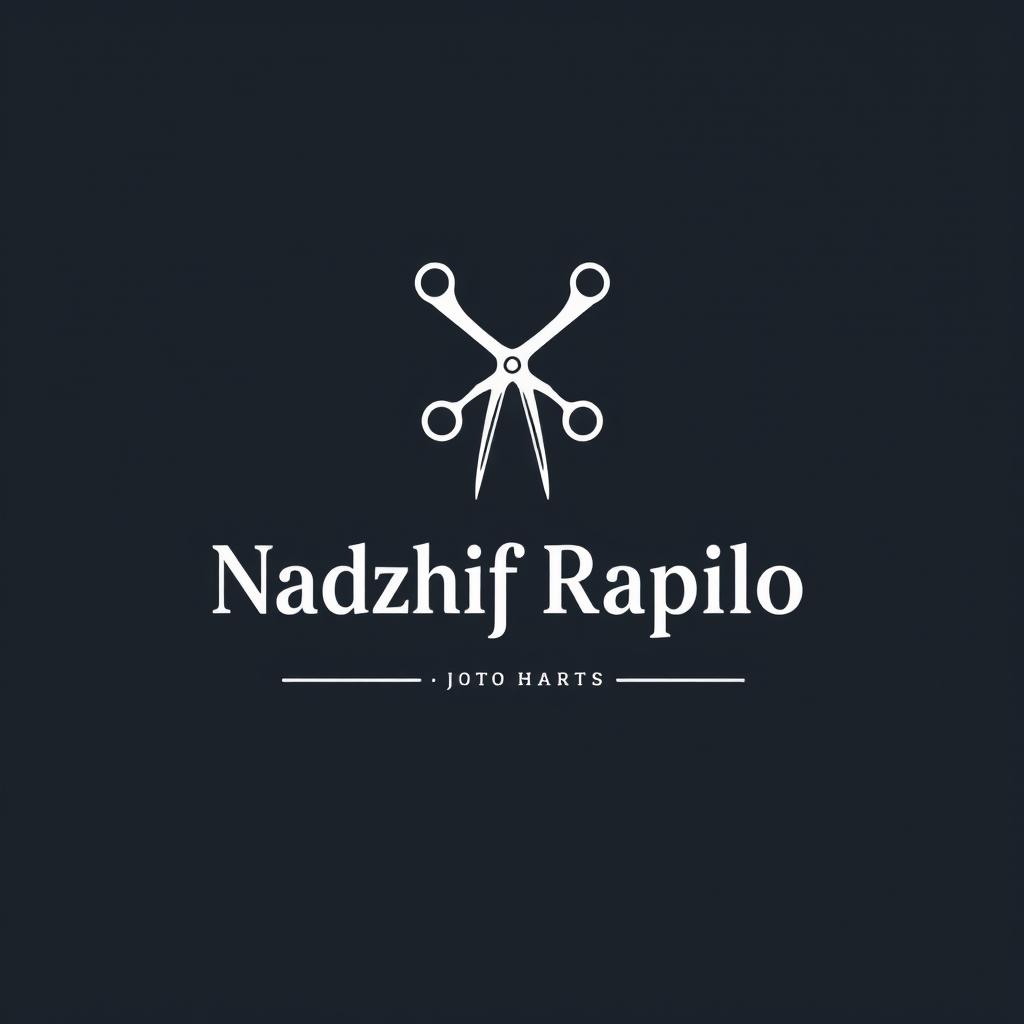 A simple and modern logo for a barber shop featuring the name 'Nadzhif Rapilo'