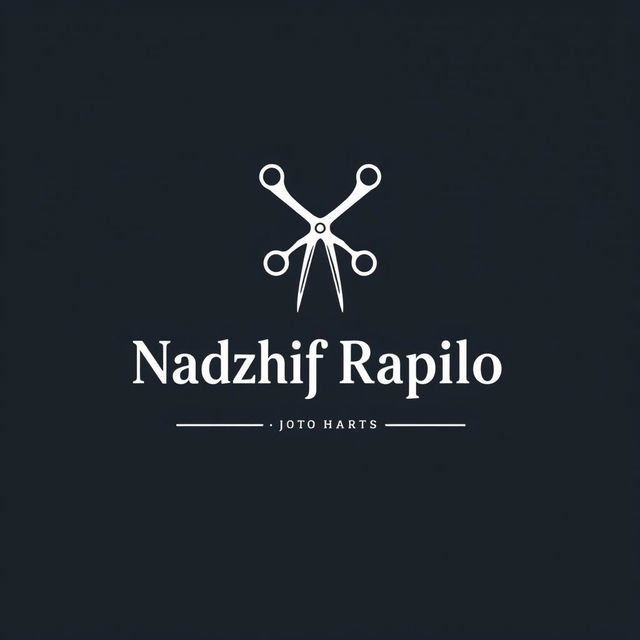 A simple and modern logo for a barber shop featuring the name 'Nadzhif Rapilo'