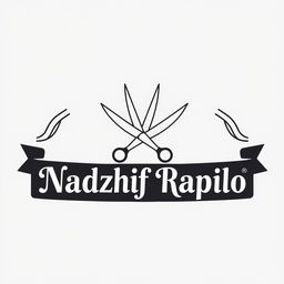 A simple and modern logo for a barber shop featuring the name 'Nadzhif Rapilo'