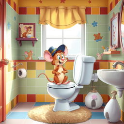 A whimsical scene featuring Fievel Mousekewitz, the animated mouse character from 'An American Tail'