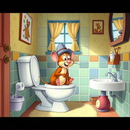 A whimsical scene featuring Fievel Mousekewitz, the animated mouse character from 'An American Tail'