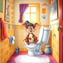 A whimsical scene featuring Fievel Mousekewitz, the animated mouse character from 'An American Tail'
