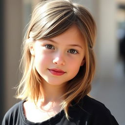 A beautiful girl with fair skin, captivating dark brown eyes, and reddish pink lips