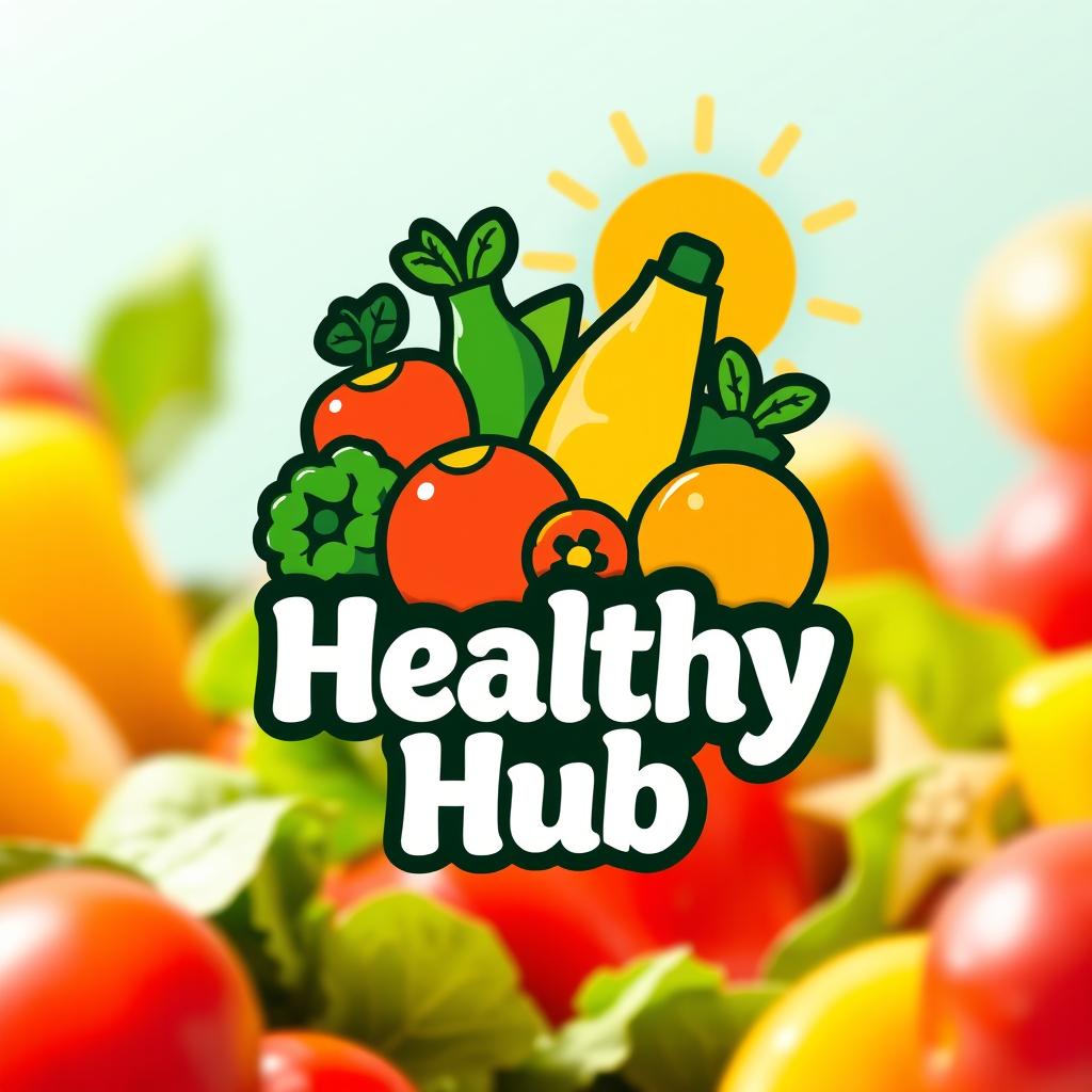 A vibrant and inviting profile picture for a healthy lifestyle brand named 'Healthy Hub'