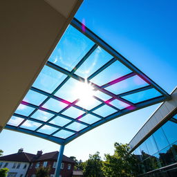 A stunning architectural design showcasing a toughened glass roofing structure