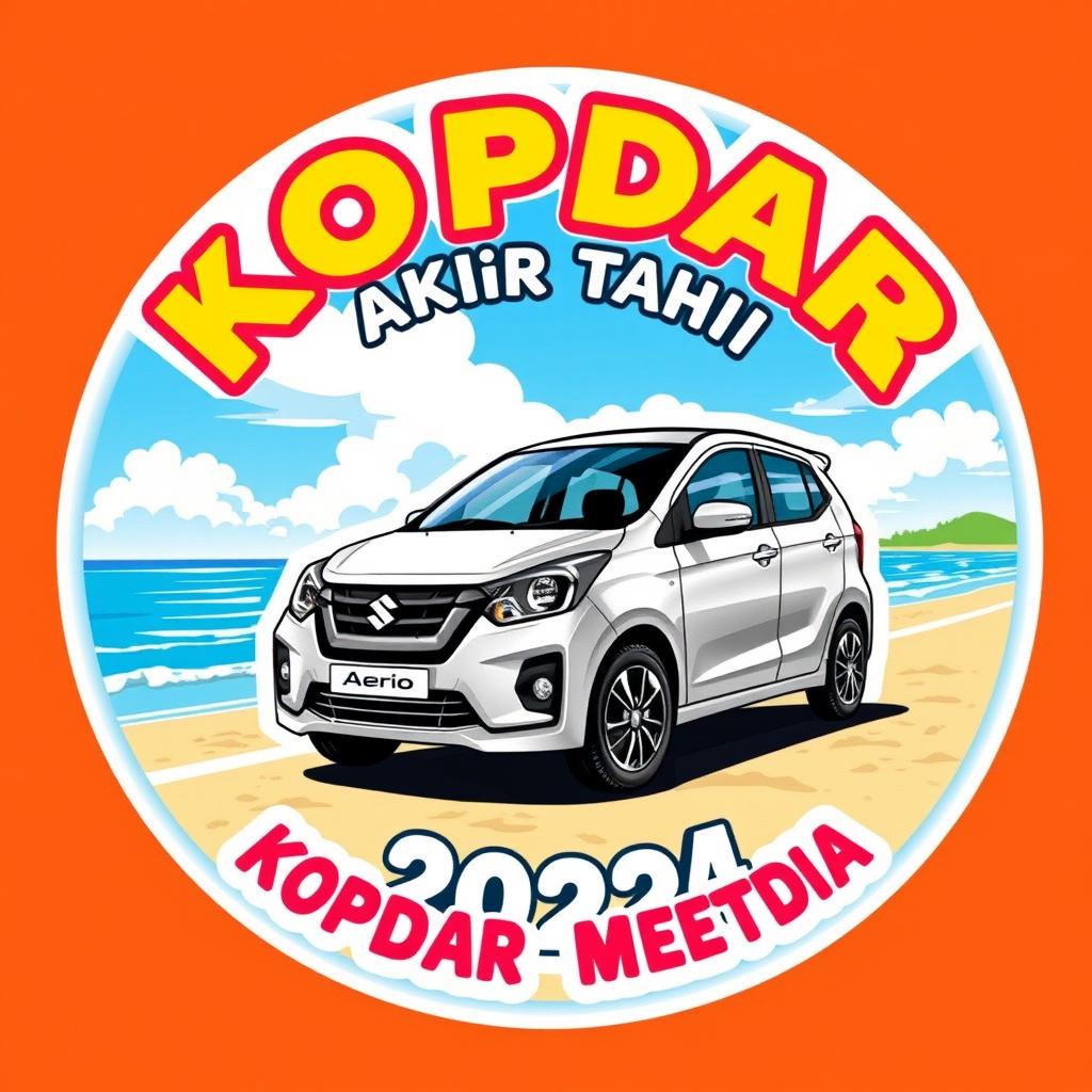 A vibrant and cool sticker design featuring the theme 'Kopdar Akhir Tahun'