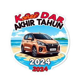 A vibrant and cool sticker design featuring the theme 'Kopdar Akhir Tahun'