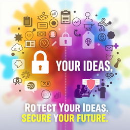 A visually engaging poster designed to raise awareness about preventing intellectual property theft