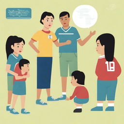 A high-resolution vector art, illustrating the struggles of an Asian female physical education teacher attempting to coach dangerous illegal immigrants, particularly from Mexico, who cannot grasp concepts or speak the same language