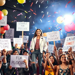 A striking image capturing the essence of solidarity with a celebrity