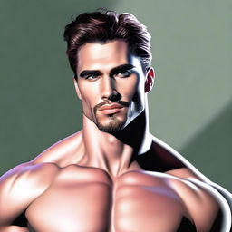 A digital art image of a man, oozing with charisma and sex appeal