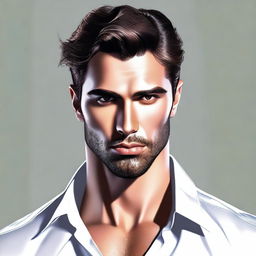 A digital art image of a man, oozing with charisma and sex appeal