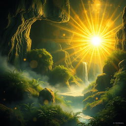 A magnificent representation of immortal light illuminating a world filled with vibrant energy and spirit