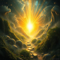A magnificent representation of immortal light illuminating a world filled with vibrant energy and spirit