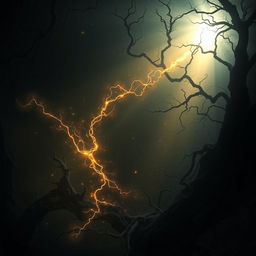 A dramatic scene depicting the concept of 'immortal light' shining brightly amidst a dark, shadowy world