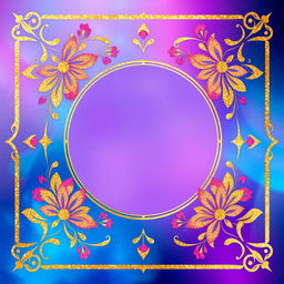 A stunning, vibrant phone wallpaper featuring a unique frame design that elegantly incorporates colorful abstract shapes and patterns
