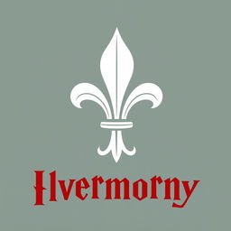 A logo featuring the fleur-de-lis emoji ⚜️ prominently integrated into the design, with the word 'Ilvermorny' in a bold, elegant font in a striking red color