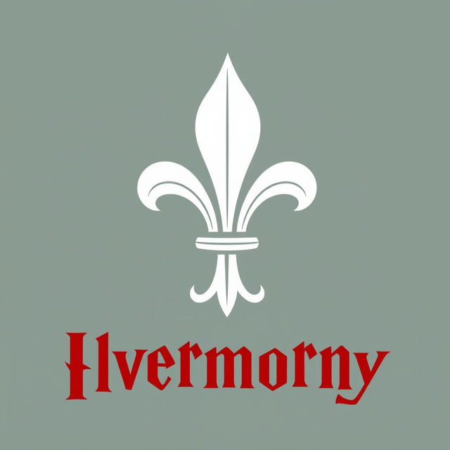 A logo featuring the fleur-de-lis emoji ⚜️ prominently integrated into the design, with the word 'Ilvermorny' in a bold, elegant font in a striking red color