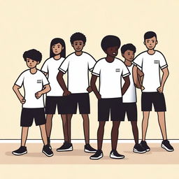 A simple vector art image vividly portrays undocumented immigrant students participating in an unfamiliar sport in a physical education class