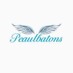 A logo design featuring a stylish pair of wings symbolizing elegance and grace, with the word 'Beauxbatons' prominently displayed in an elegant, serif font in a vibrant blue color