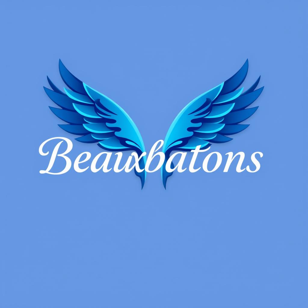 A logo featuring a pair of elegant wings, symbolizing grace and beauty, with the word "Beauxbatons" prominently displayed in a stylish, flowing font