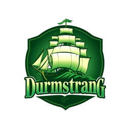 A logo featuring a majestic ship, resembling a large vessel or galleon, with the word "Durmstrang" prominently integrated into the design