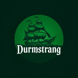 A logo featuring a majestic ship, resembling a large vessel or galleon, with the word "Durmstrang" prominently integrated into the design