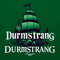 A logo featuring a majestic ship, resembling a large vessel or galleon, with the word "Durmstrang" prominently integrated into the design