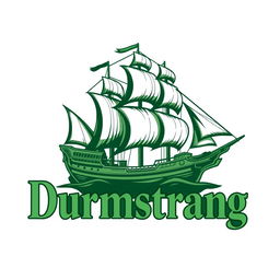A logo featuring a majestic ship, resembling a classic vessel, with detailed textures and sails billowing