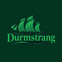 A logo featuring a majestic ship, resembling a classic vessel, with detailed textures and sails billowing