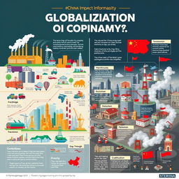 A detailed infographic illustrating the impact of globalization on China's economy