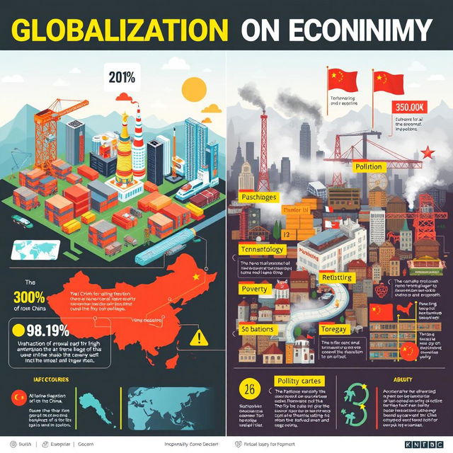 A detailed infographic illustrating the impact of globalization on China's economy