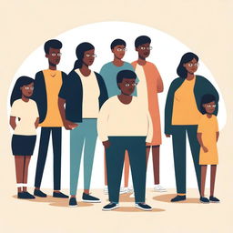 A simple, yet impactful vector art image showcasing teachers in a physical education class who are at a loss on how to support undocumented immigrant students